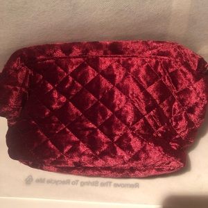 NWT Red Velvet Quilted Clutch and Five surprise beauty/ skincare products